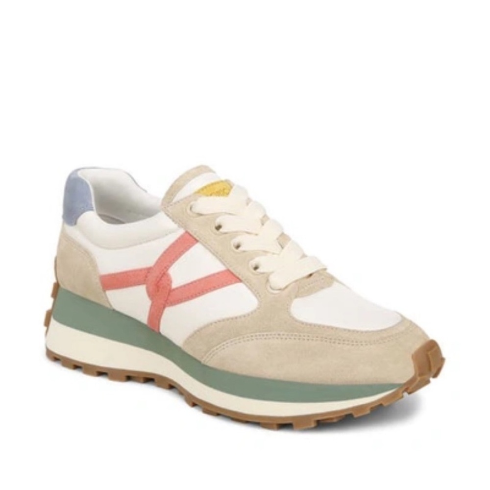Veronica Beard Women's Sneakers in Cream and Pink size 8.5